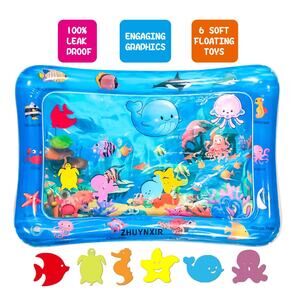 Baby's Inflatable Water Play Mat Ocean Sea Life Tummy Time Toy (27.5x20 in)